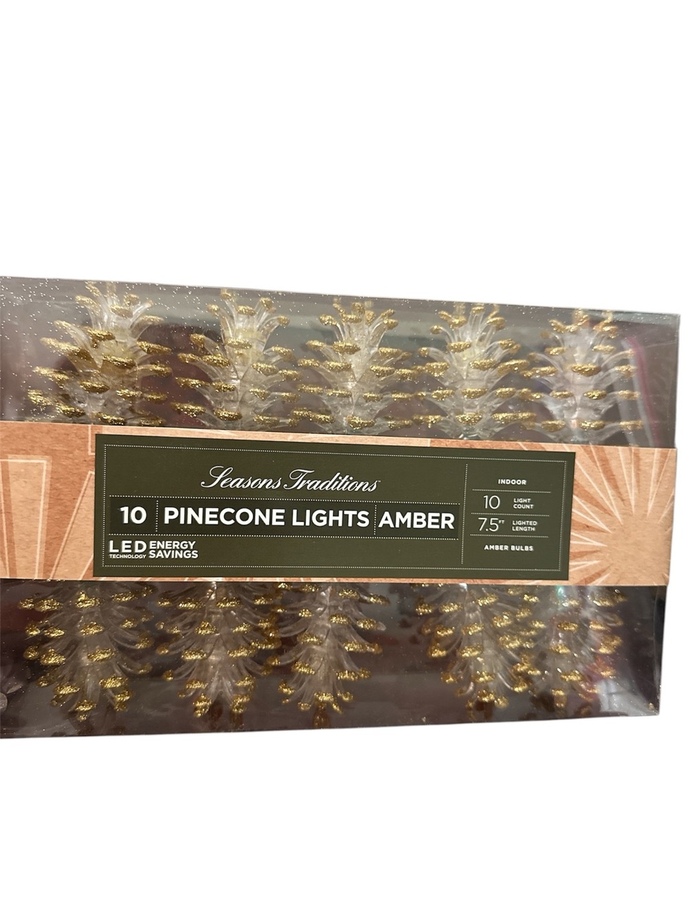 Gold Glitter Pinecone Lights - Holiday Decor
Home